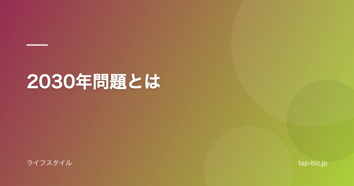 2030年問題とは