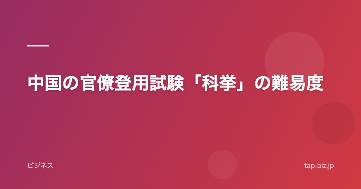 中国の官僚登用試験「科挙」の難易度