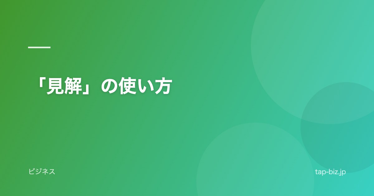 「見解」の使い方