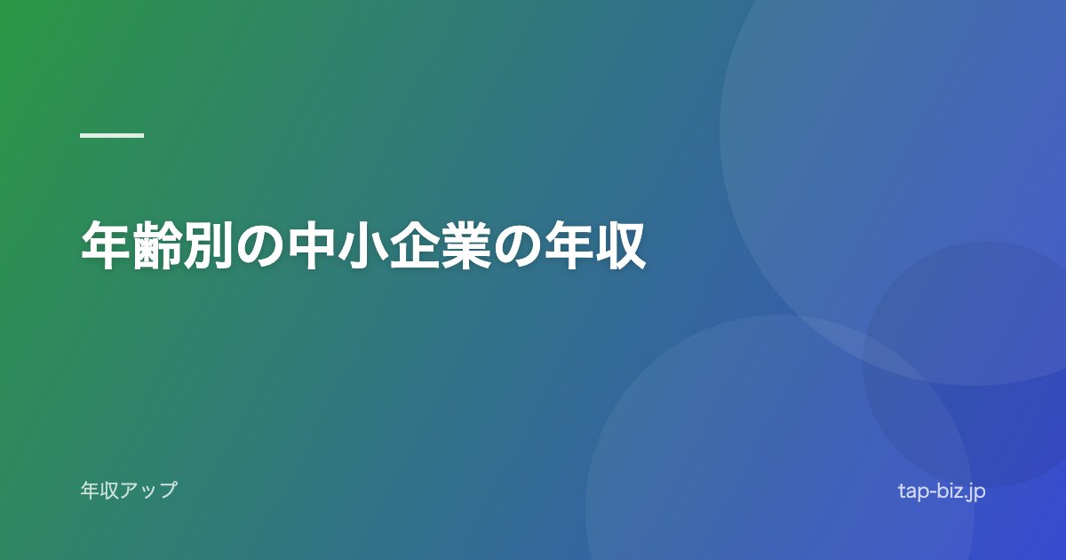 年齢別の中小企業の年収