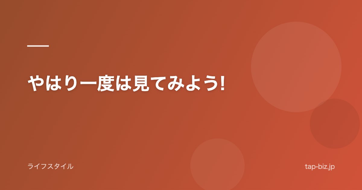 やはり一度は見てみよう!