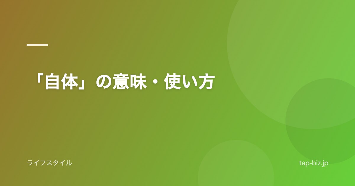 「自体」の意味・使い方