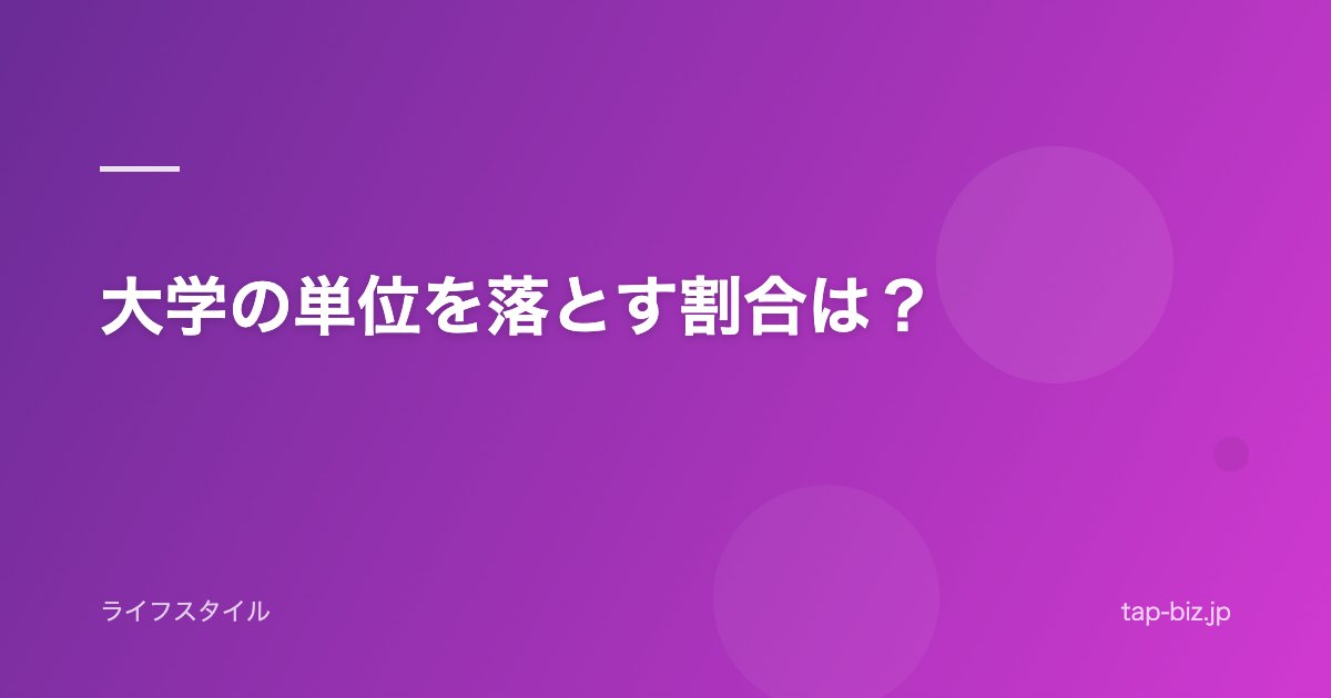 大学の単位を落とす割合は？