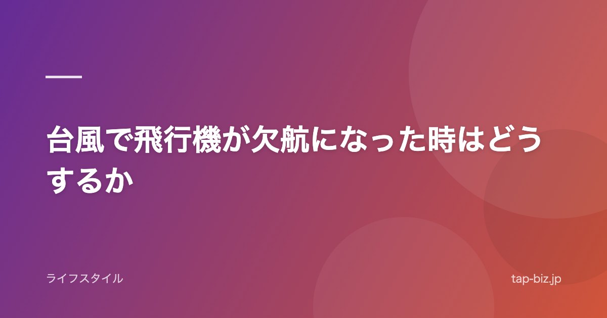 台風で飛行機が欠航になった時はどうするか