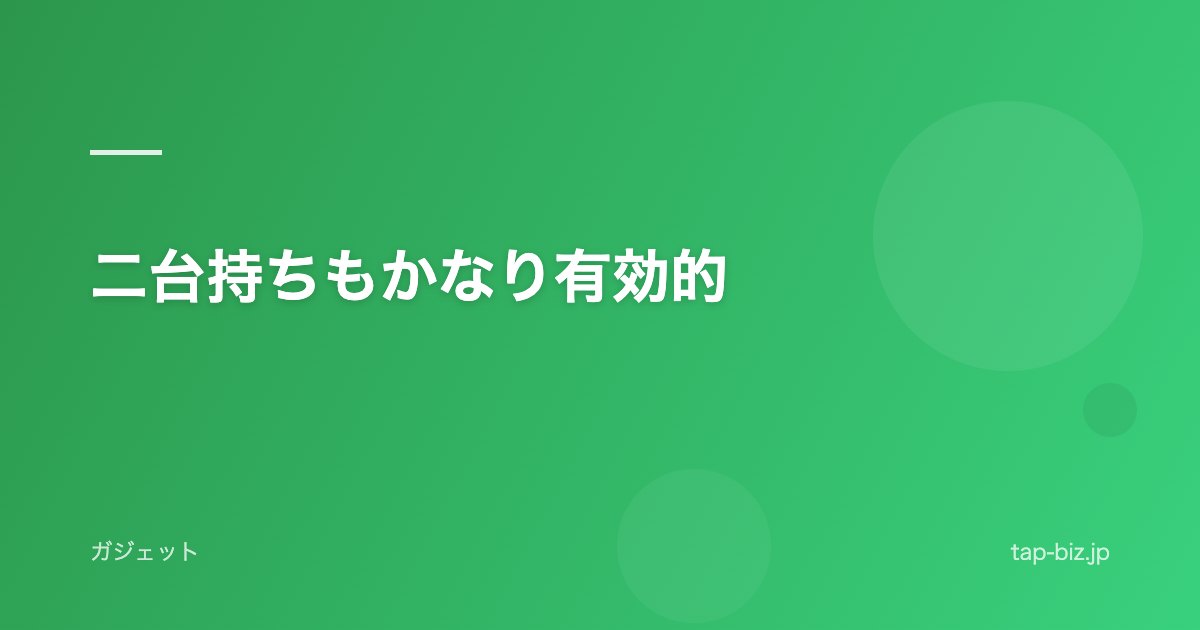 二台持ちもかなり有効的