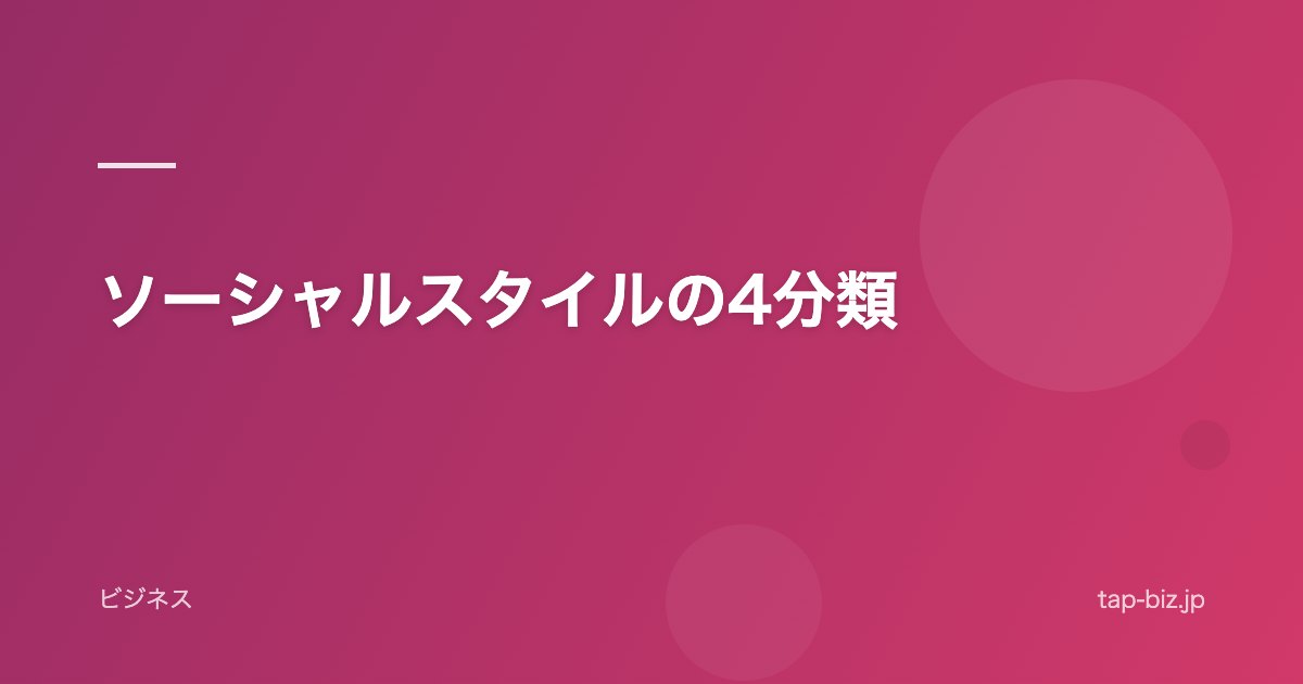 ソーシャルスタイルの4分類