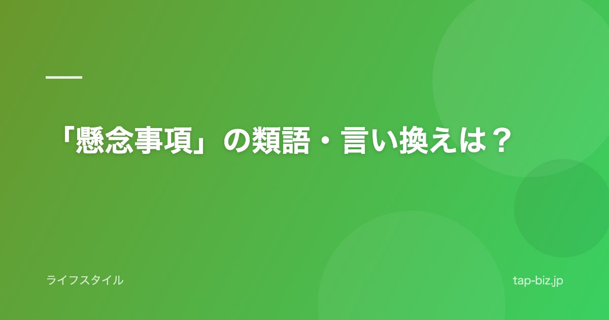 「懸念事項」の類語・言い換えは？
