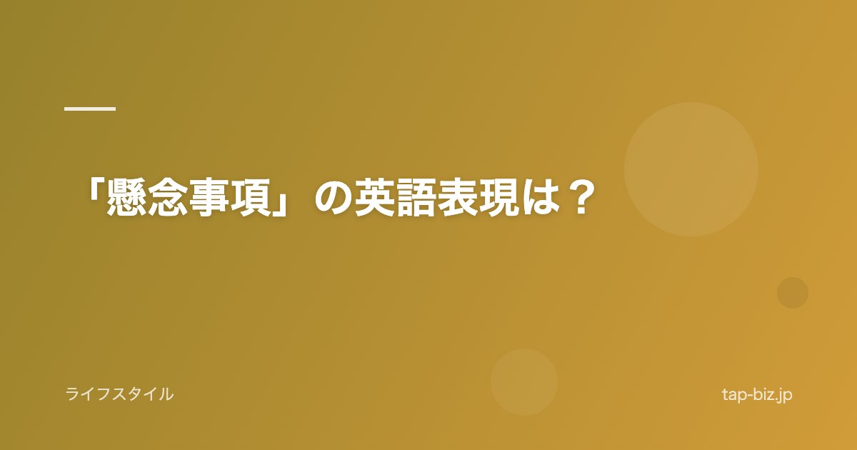 「懸念事項」の英語表現は？