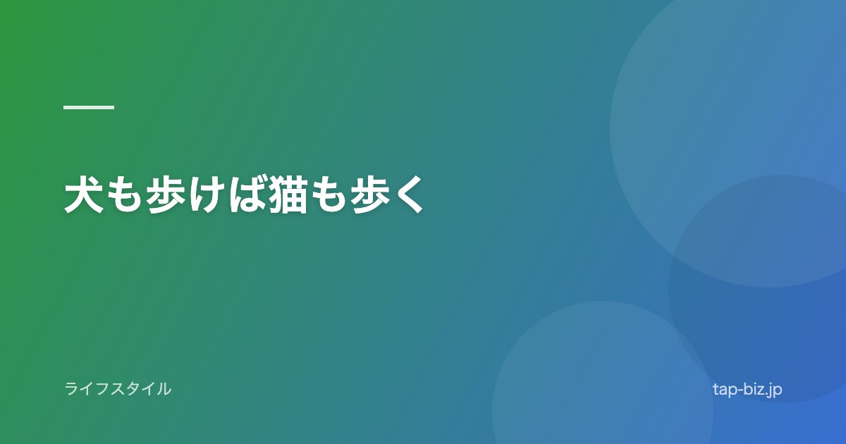 犬も歩けば猫も歩く