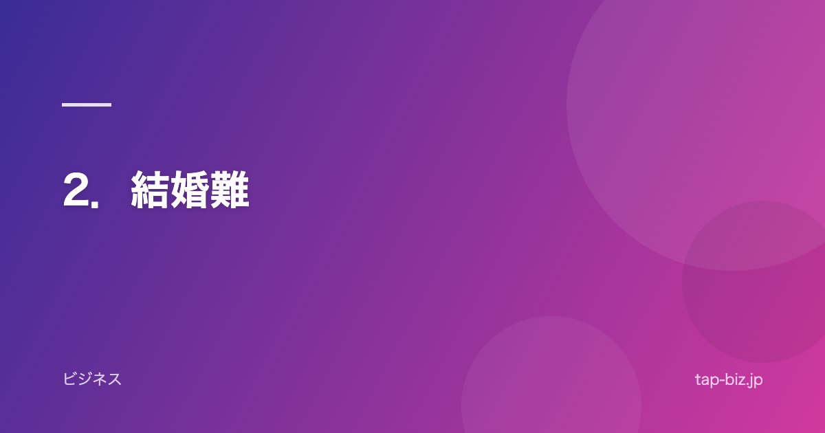 2．結婚難