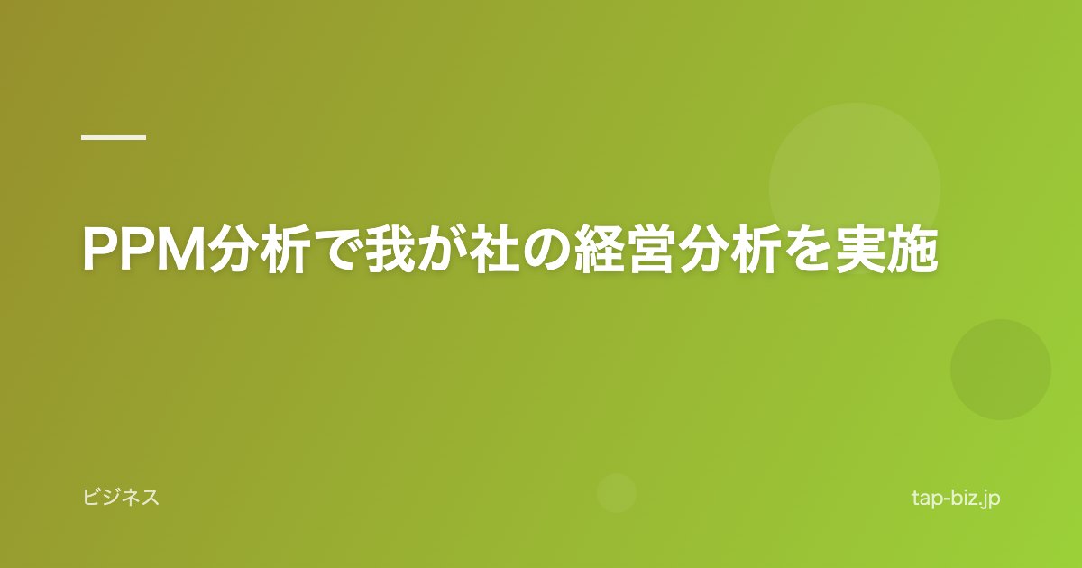 PPM分析で我が社の経営分析を実施
