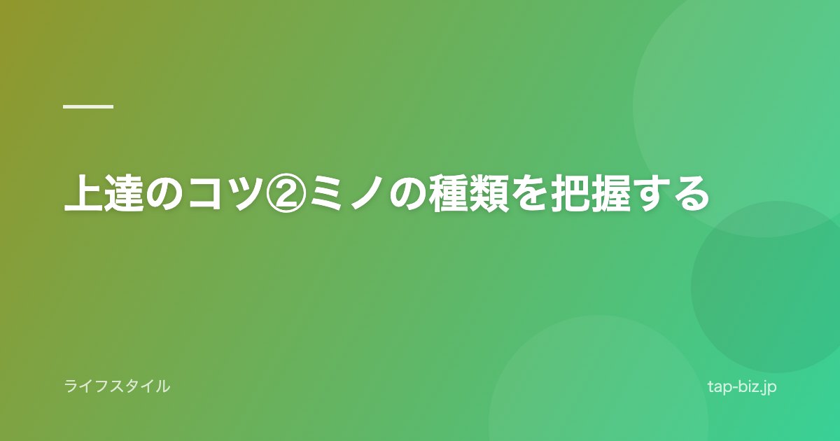上達のコツ②ミノの種類を把握する