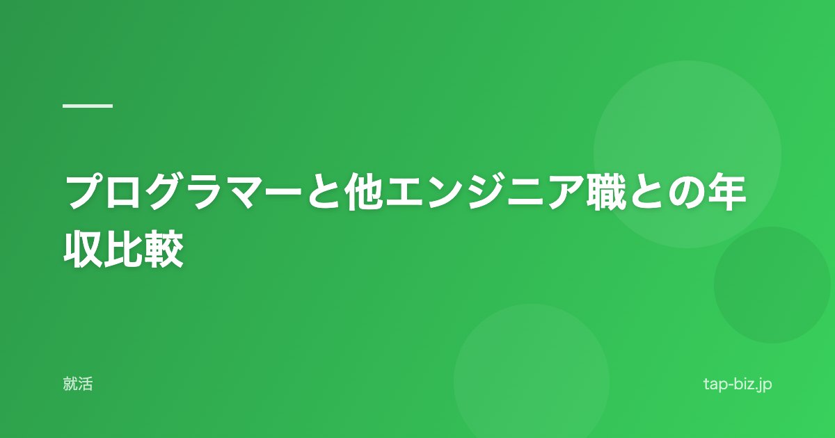 プログラマーと他エンジニア職との年収比較