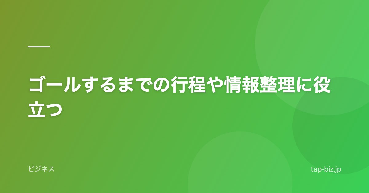 ゴールするまでの行程や情報整理に役立つ