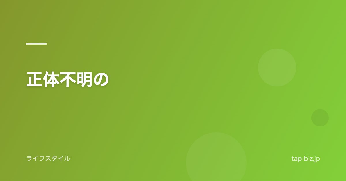 正体不明の