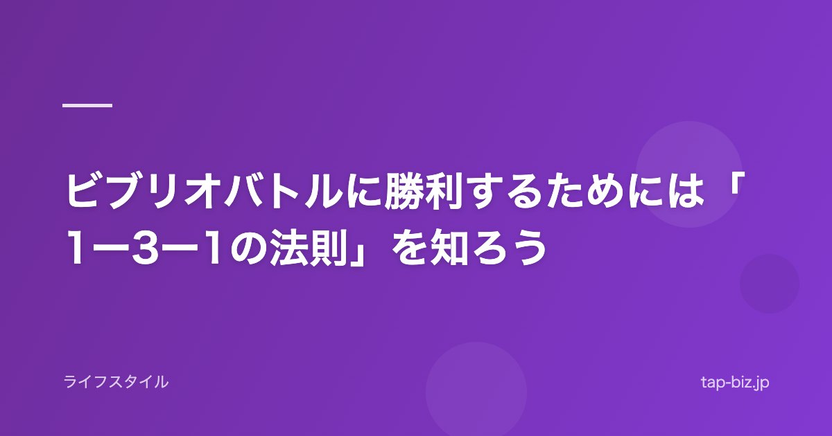 ビブリオバトルに勝利するためには「1ー3ー1の法則」を知ろう