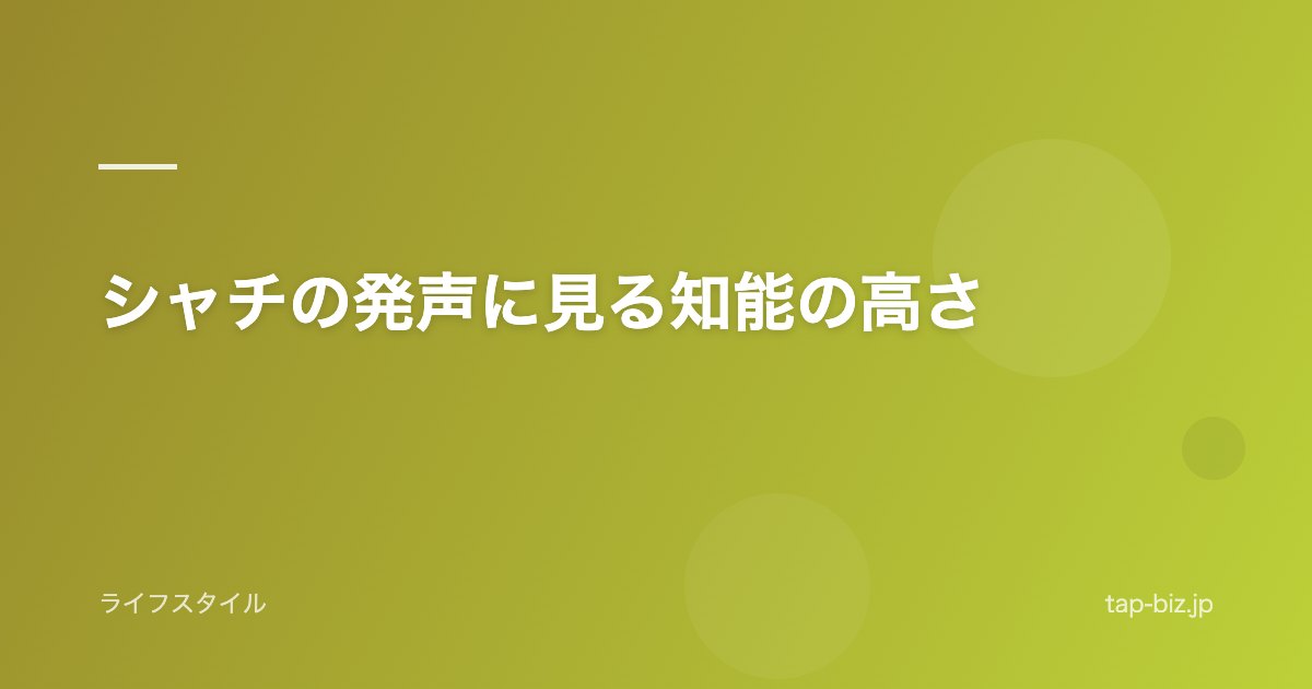 シャチの発声に見る知能の高さ