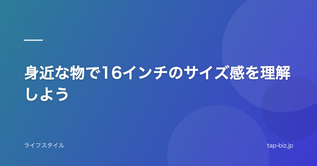 身近な物で16インチのサイズ感を理解しよう