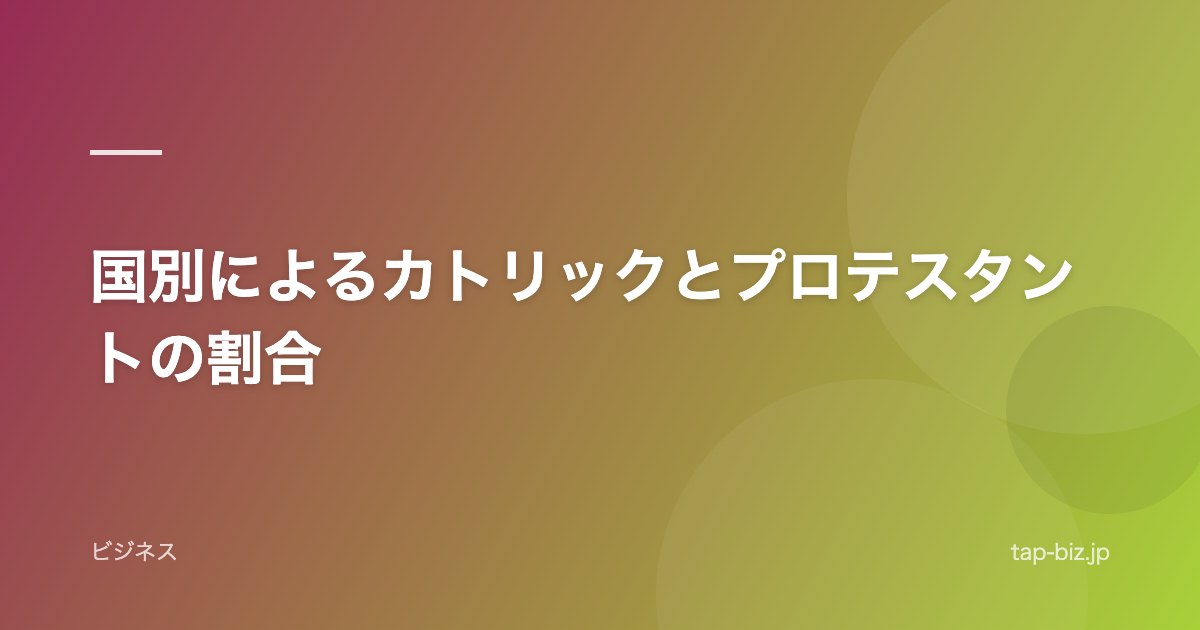 国別によるカトリックとプロテスタントの割合